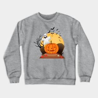 Happy Halloween Fright Fest Ghosts and Pumpkins - NYC Stitch Studio Crewneck Sweatshirt